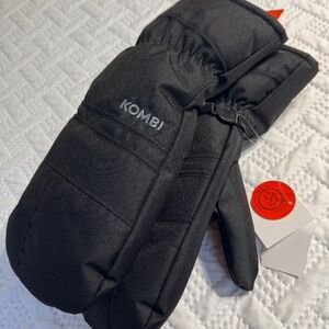 Kombi Black Insulated Winter Mittens Men Medium Black Grey Brand New With Tags
